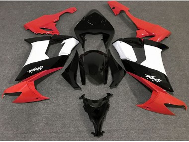 2008-2010 Rouge Brillant Noir & Blanc Kawasaki ZX10R Carénage Moto