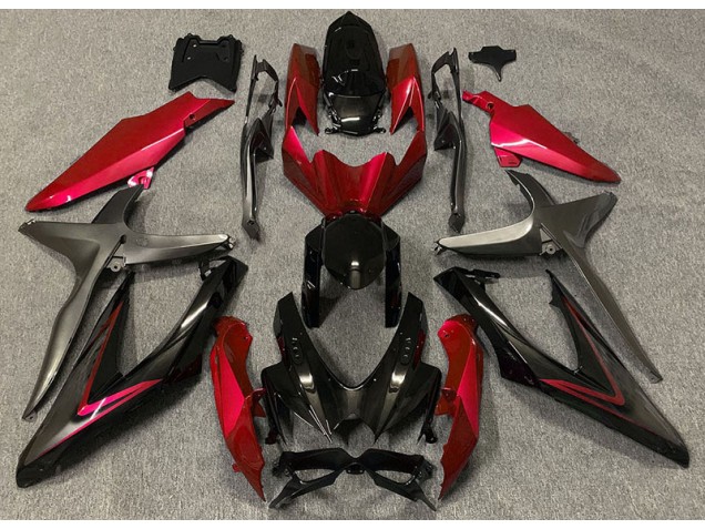 2008-2010 Rouge Brillant & Vert R Suzuki GSXR 600-750 Carénage Moto