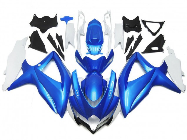 2008-2010 Style Personnalisé Bleu Clair & Blanc Suzuki GSXR 600-750 Carénage Moto