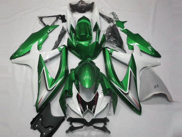 2008-2010 Vert Brillant & Blanc Suzuki GSXR 600-750 Carénage Moto
