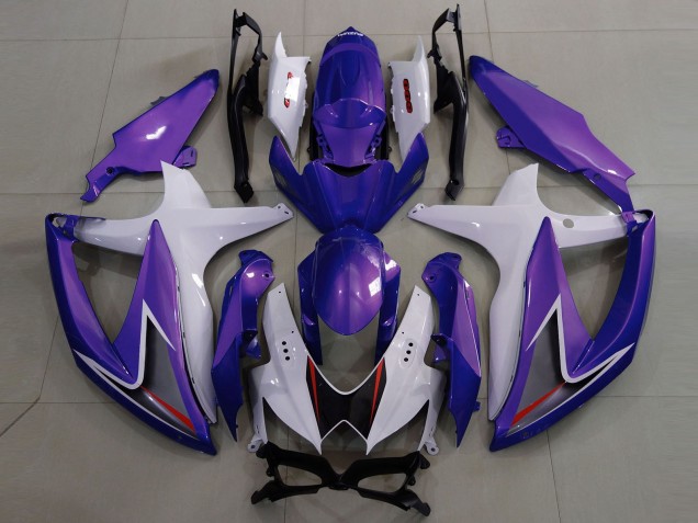 2008-2010 Violet Brillant & Blanc Suzuki GSXR 600-750 Carénage Moto