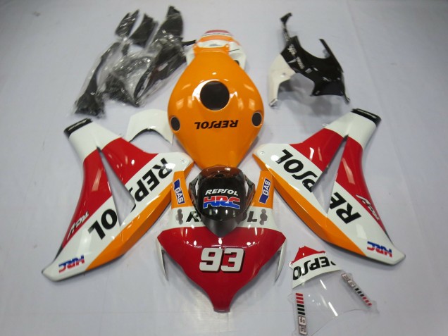 2008-2011 Orange Clair Repsol 93 Honda CBR1000RR Carénage Moto