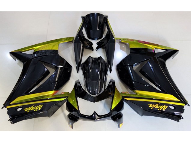 2008-2012 Noir Brillant & Jaune Kawasaki Ninja 250 Carénage Moto