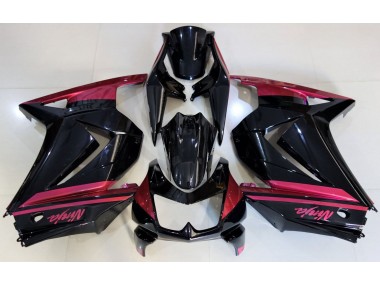 2008-2012 Noir Brillant & Rouge Kawasaki Ninja 250 Carénage Moto