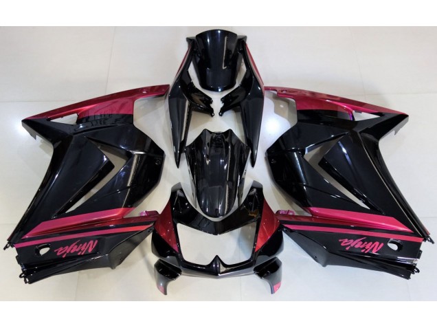 2008-2012 Noir Brillant & Rouge Kawasaki Ninja 250 Carénage Moto