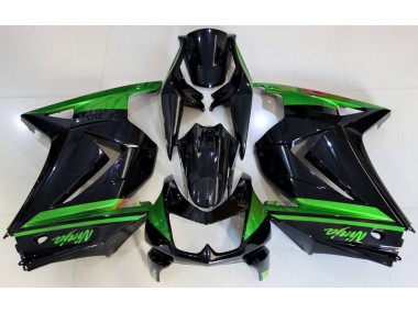 2008-2012 Noir Brillant & Vert Kawasaki Ninja 250 Carénage Moto