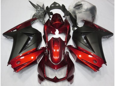 2008-2012 Rouge & Noir Mat Kawasaki Ninja 250 Carénage Moto