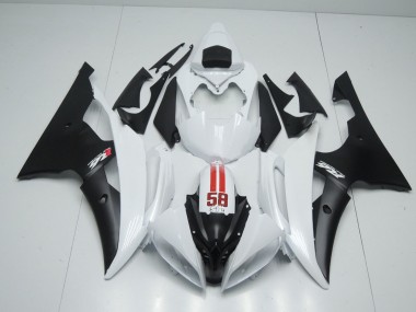 2008-2016 58 Sic Blanc & Noir Yamaha R6 Carénage Moto