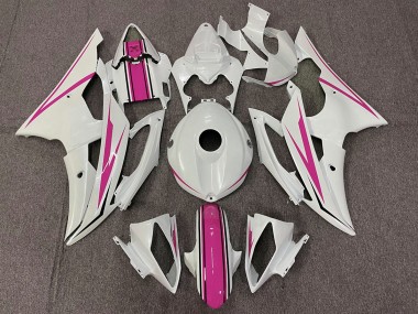 2008-2016 Blanc Brillant & Rose Yamaha R6 Carénage Moto