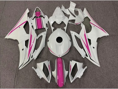 2008-2016 Blanc Brillant & Rose Yamaha R6 Carénage Moto
