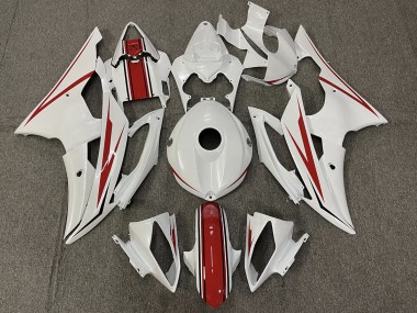 2008-2016 Blanc Brillant & Rouge Yamaha R6 Carénage Moto