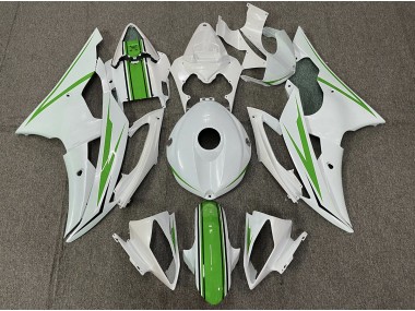 2008-2016 Blanc Brillant & Vert Yamaha R6 Carénage Moto