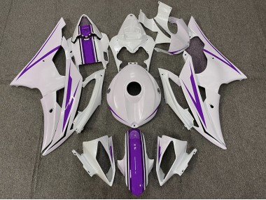 2008-2016 Blanc Brillant & Violet Yamaha R6 Carénage Moto