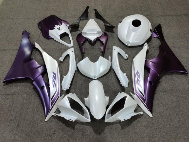 2008-2016 Blanc Mat & Violet Yamaha R6 Carénage Moto