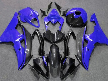 2008-2016 Bleu Brillant & Fiber De Carbone Yamaha R6 Carénage Moto