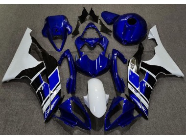 2008-2016 Bleu Foncé & Blanc Personnalisé Yamaha R6 Carénage Moto