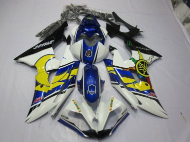 2008-2016 Jaune & Bleu Yamaha R6 Carénage Moto