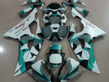 2008-2016 Neige Verte Écume De Mer Camo Yamaha R6 Carénage Moto