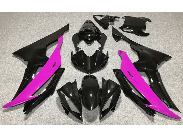 2008-2016 Noir Brillant & Rose Yamaha R6 Carénage Moto 2008-2016 Noir Brillant & Rose Yamaha R6 Carénage Moto