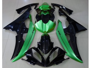 2008-2016 Noir Brillant & Vert Clair Yamaha R6 Carénage Moto