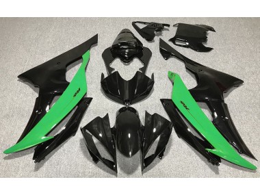 2008-2016 Noir Brillant & Vert Yamaha R6 Carénage Moto