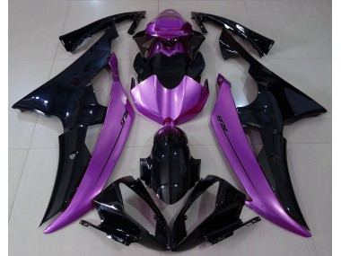 2008-2016 Noir Brillant & Violet Rose Yamaha R6 Carénage Moto