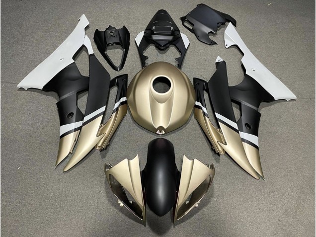 2008-2016 Noir Mat & Or Yamaha R6 Carénage Moto 2008-2016 Noir Mat & Or Yamaha R6 Carénage Moto
