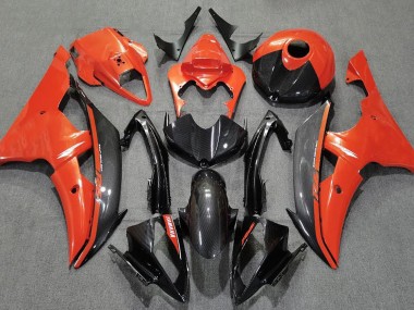 2008-2016 Orange Brillant & Fiber De Carbone Yamaha R6 Carénage Moto