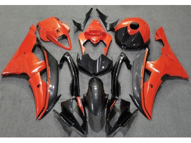 2008-2016 Orange Brillant & Fiber De Carbone Yamaha R6 Carénage Moto