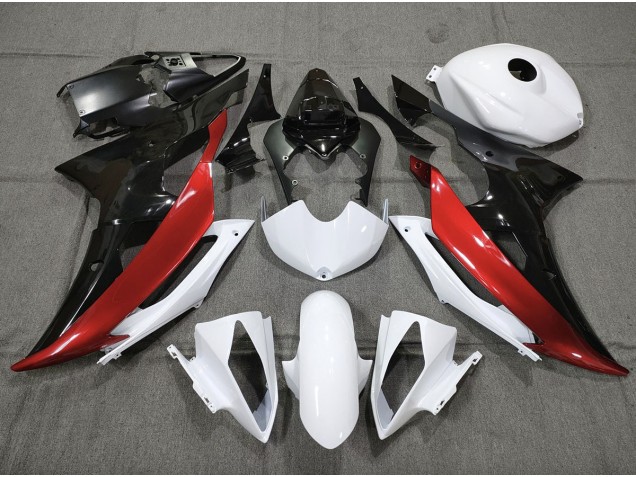 2008-2016 Personnalisé Rouge Noir & Blanc Yamaha R6 Carénage Moto 2008-2016 Personnalisé Rouge Noir & Blanc Yamaha R6 Carénage Moto