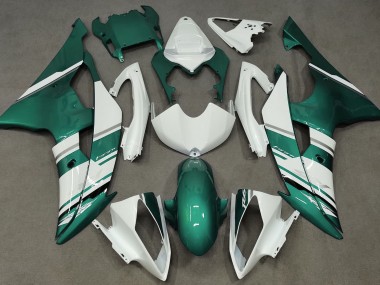 2008-2016 Style Blanc Brillant & Vert Écume De Mer OEM Yamaha R6 Carénage Moto