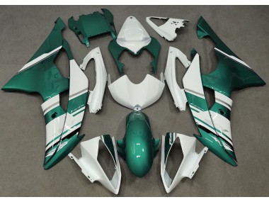 2008-2016 Style Blanc Brillant & Vert Écume De Mer OEM Yamaha R6 Carénage Moto