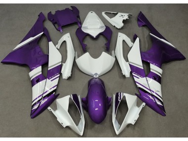 2008-2016 Style Blanc Brillant & Violet OEM Yamaha R6 Carénage Moto