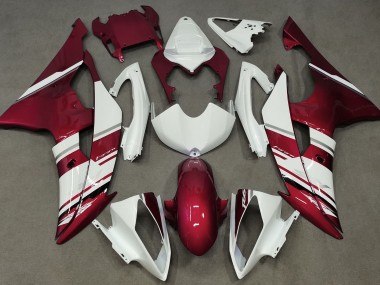 2008-2016 Style Blanc & Rouge Brillant OEM Yamaha R6 Carénage Moto