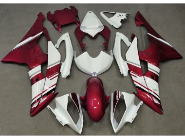 2008-2016 Style Blanc & Rouge Brillant OEM Yamaha R6 Carénage Moto