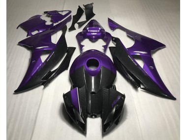 2008-2016 Style Violet Avec Fibre De Carbone Yamaha R6 Carénage Moto