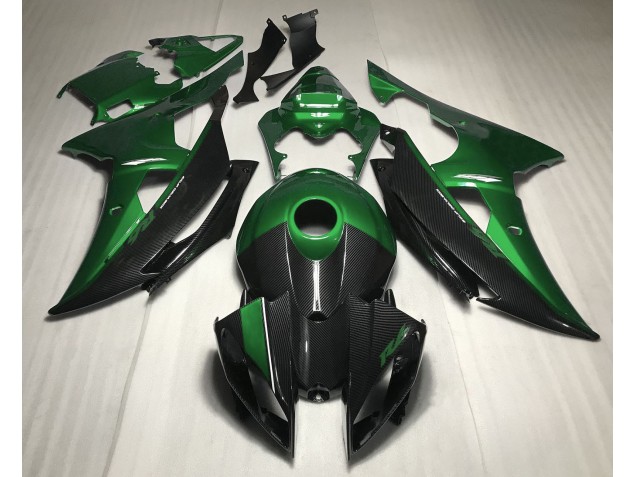 2008-2016 Vert Avec Style Fibre De Carbone Yamaha R6 Carénage Moto 2008-2016 Vert Avec Style Fibre De Carbone Yamaha R6 Carénage Moto