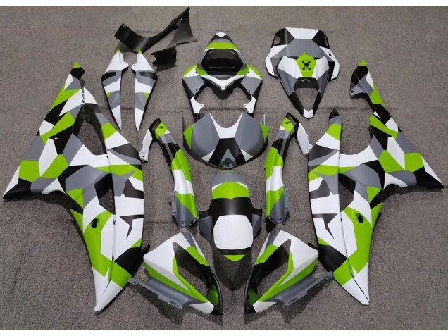 2008-2016 Vert Clair Camo Uni Yamaha R6 Carénage Moto