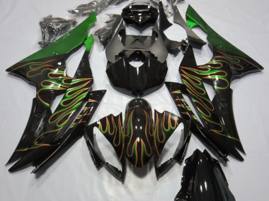 2008-2016 Vert Flamme Yamaha R6 Carénage Moto