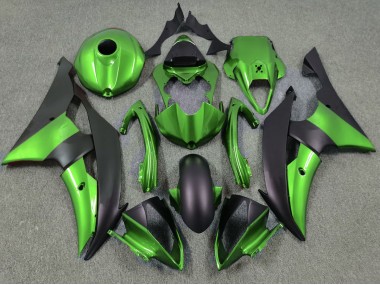 2008-2016 Vert & Noir Mat Yamaha R6 Carénage Moto