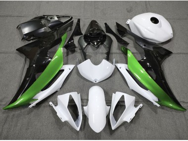 2008-2016 Vert Personnalisé Noir & Blanc Yamaha R6 Carénage Moto
