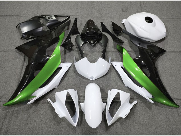 2008-2016 Vert Personnalisé Noir & Blanc Yamaha R6 Carénage Moto 2008-2016 Vert Personnalisé Noir & Blanc Yamaha R6 Carénage Moto