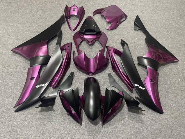 2008-2016 Violet Clair & Noir Mat Yamaha R6 Carénage Moto