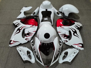 2008-2020 Blanc Brillant & Rouge Flamme Suzuki GSXR 1300 Carénage Moto