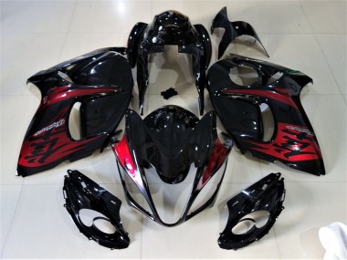 2008-2020 Noir Brillant & Rouge Bonbon Suzuki GSXR 1300 Carénage Moto