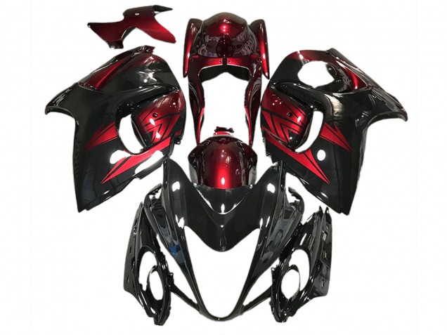 2008-2020 Noir Brillant & Rouge Profond Suzuki GSXR 1300 Carénage Moto 2008-2020 Noir Brillant & Rouge Profond Suzuki GSXR 1300 Carénage Moto