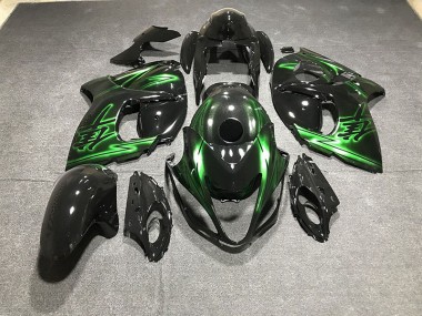 2008-2020 Noir Brillant & Vert Suzuki GSXR 1300 Carénage Moto