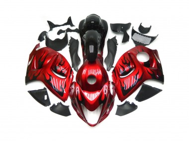 2008-2020 Rosso Vibrante Con Nero Fiamma Suzuki GSXR 1300 Carénage Moto