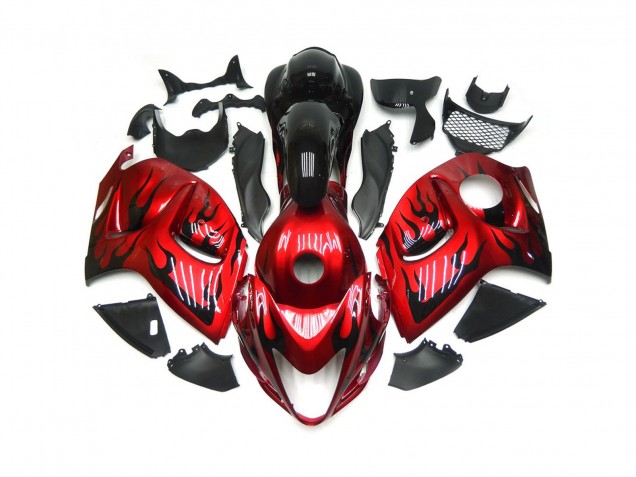 2008-2020 Rosso Vibrante Con Nero Fiamma Suzuki GSXR 1300 Carénage Moto 2008-2020 Rosso Vibrante Con Nero Fiamma Suzuki GSXR 1300 Carénage Moto