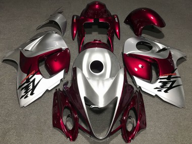 2008-2020 Rouge Brillant & Argent Suzuki GSXR 1300 Carénage Moto